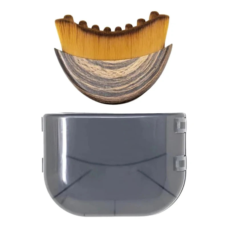 Portable Dry Facial Brush Soft Bristles Contoured Lymphatic Massage Tool Face Sculpting Device Home Spa Gentle Exfoliation Brush